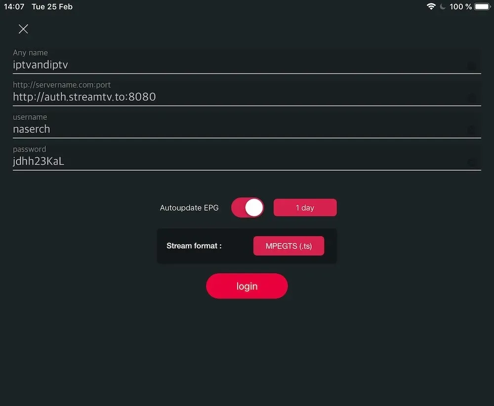 Écran d'ajout de playlist de GSE Smart IPTV avec les options Xtream Codes et URL M3U distante