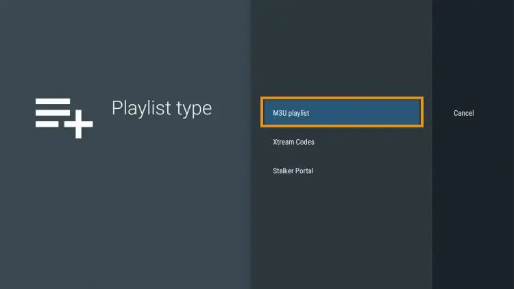 TiviMate add playlist screen with Xtream Codes and M3U URL options, the IPTV subscription setup for TiviMate in Canada